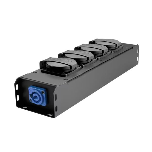PRO PORT 4 P Power Strip 4 x Schukosockets IP54 | PowerIn BLU & PowerOut GREY - Image 2