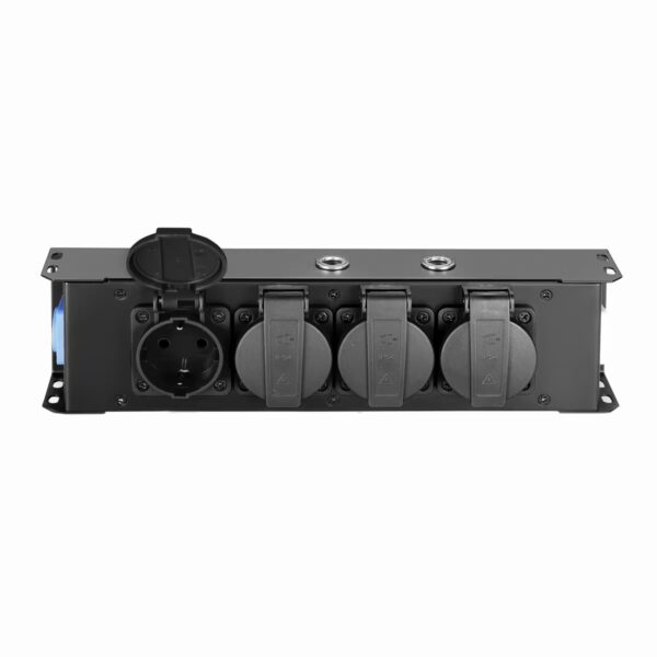PRO PORT 4 P Power Strip 4 x Schukosockets IP54 | PowerIn BLU & PowerOut GREY - Image 4